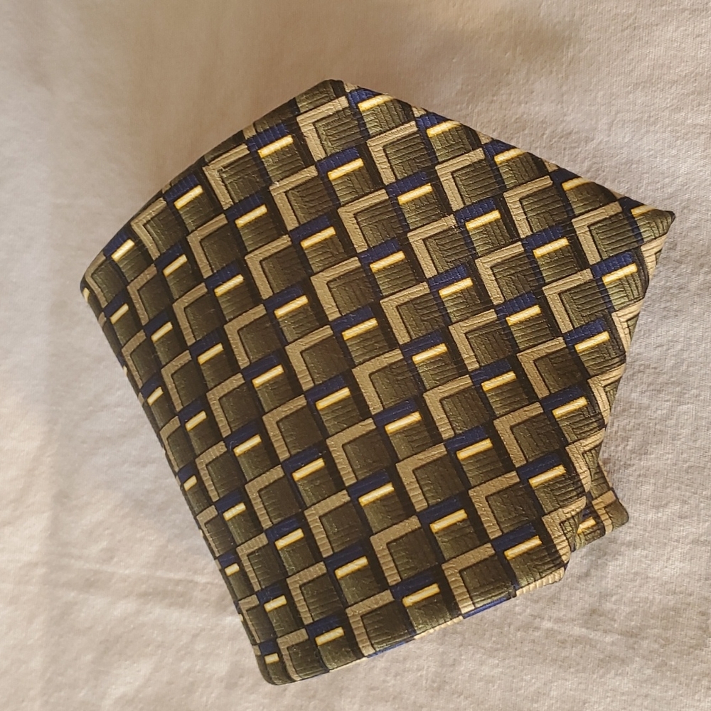 Green and Blue Polyester Tie